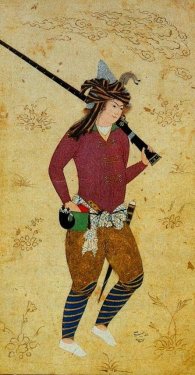 Junger Mann mit Muskete, Iran, Habibulla Meshhedi um 1610.jpg