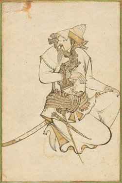 Sultan Murad last Prince of the Aqquyunlu, taken prisoner by Shah Isma'il at the battle of Shurur in 1502(The Fitzwilliam Museum Cambridge).jpg