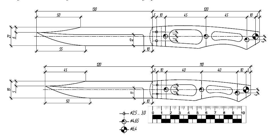 Нож финка нквд чертеж