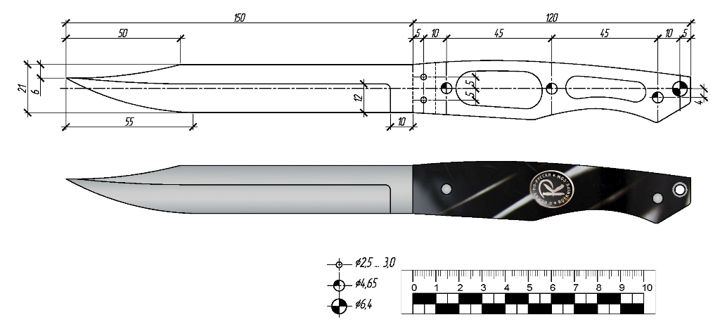 Нож финка нквд чертеж